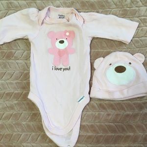 Baby Girl Newborn Matching Onesie and Hat